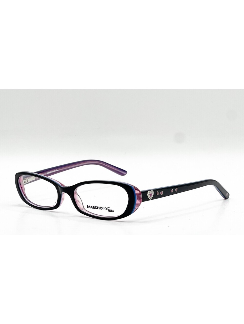 Marchon Nyc Kids Bella 015 Black/Purple Authentic Eyeglasses 46-15-130